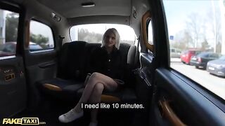 A cute model gets her pussy stretched in the Fake Taxi