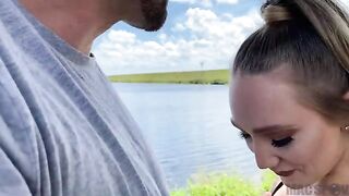 Hot blonde PAWG AJ Applegate gets fucked outdoors by J-Mac on a summer day