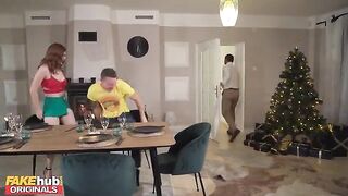 The whole family is sharing a kinky Thanksgiving dinner together