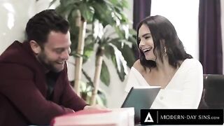 Violet Starr continues getting fucked hard by client even as his wife arrives