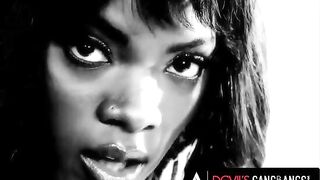 Naughty Ebony whore Ana Foxxx gets her pussy railed by four hungs
