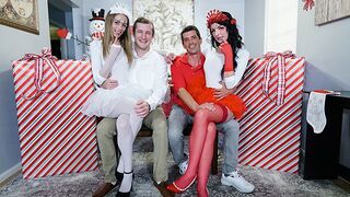 Two cute stepdaughters, Kyler Quinn and Alice Pink, in a thrilling swap