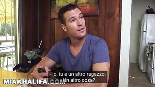 Mia Kahlfia has sex with a guy who does not want to have a threesome