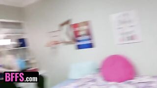 College girls share two roommates' cocks in steamy orgy