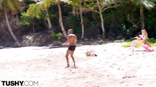 Redhead slut Scarlett gets her asshole gapped by TUSHY