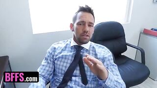 Office sluts Sami Parker, Sarah Banks, and Danni Rivers getting fucked by their boss's stepson