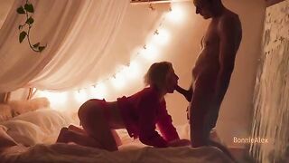 A couple enjoys warm sex with a rough finish