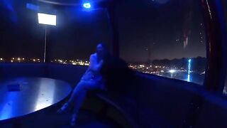 A couple enjoys a romantic date under the night sky