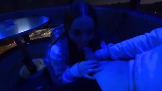 A couple enjoys a romantic date under the night sky