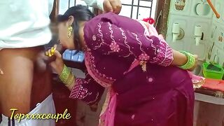 Hot and sexy maid serves master with passion in the kitchen