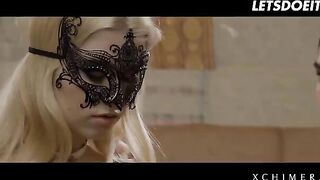 Luxury blonde Misha Cross gets fucked by two cocks intensely