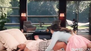 Naughty Lulu teaches her bestie Jennie to loosen up with steamy moves