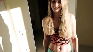The girl caught her stepbrother jerking off and, out of pity, she gave herself to him