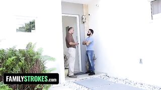Little Claire Black seduces her step uncle and fucks around the house