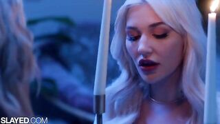 Bestial lesbian sex of voluptuous beauties Skye and Blake