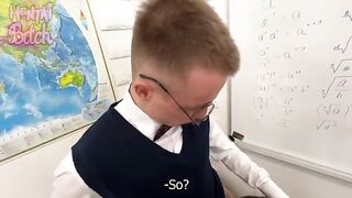 The hottest teacher ever makes love with two students