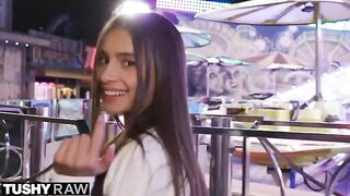 TUSHYRAW Perfect petite Vanessa experiences intense anal stretching with a surprising finish