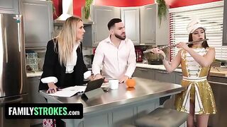Stepdaughter Josie Tucker gets her big juicy tits covered