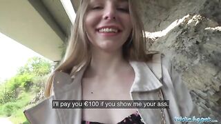 A long-haired Ukrainian beauty got talked into outdoor sex for money