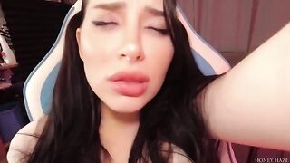 A teen gamer cheats on her BF with a stepbrother in a steamy scene