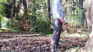 Stranger titty fucked in the park by horny MILF