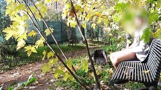 Stranger titty fucked in the park by horny MILF