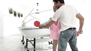 The guy lost a bet to the blonde and had to pay with his body