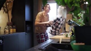 A couple was caught having sex in the kitchen