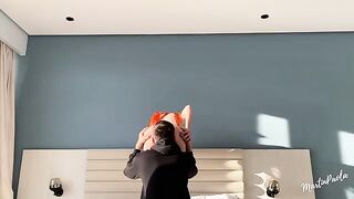 The guy strongly fucked his girlfriend in her sweet pussy