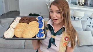 The motivated girl scout cookie seller gets fucked after work