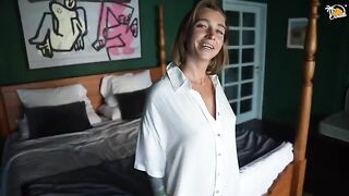 Blonde cougar enjoys hardcore sex in hotel room