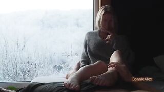 A pair is having fun outdoors on a warm evening
