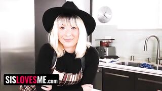 Step sister Jessie Saint fucks with her stepbrother using fishnets