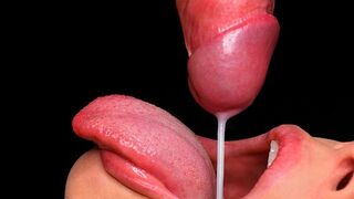 The best blowjob with cum in the mouth, an intense ASMR experience you'll love