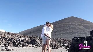 We hiked a volcano and he finished in my mouth