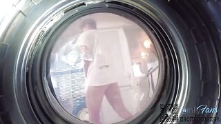 A girl searched for socks in the washing machine and got creampie