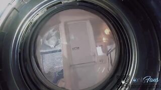 A girl searched for socks in the washing machine and got creampie