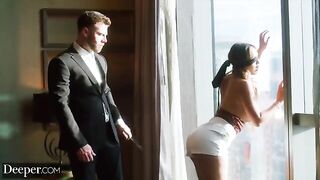 Curvy Kazumi gets dominated, gagged, and spanked hard by a commanding figure