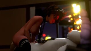 Aunt Cass rides cock of Baymax in a steamy scene
