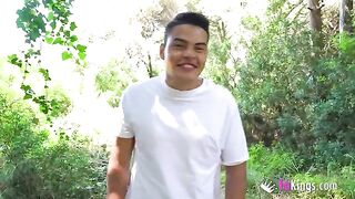 Korin with big ass proposes an outdoor sex date to strangers