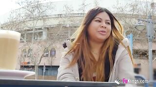 Amateur and fat Latina Yiyi Candy shows her body in public before a hardcore fuck