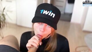 Today you deserve a blowjob, and this hot blonde babe agrees