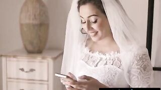 The bride joins her cheating wife and the naughty Bella Rolland for a passionate threesome