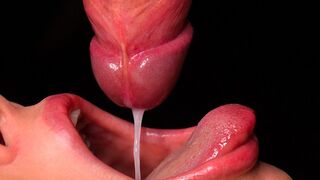 Best blowjob with tongue and lips, ultimate cock sucking ASMR