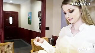 Two kinky sluts Bunny Colby and Lacy Lennon getting fucked by their boss in hardcore threesome