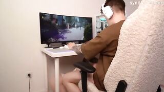Decided to distract him with a blowjob and an anal surprise, syndicete-style
