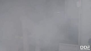 Firefighters fucked a tattooed slut Monika Fox during an unexpected orgy