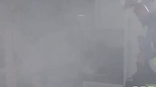 Firefighters fucked a tattooed slut Monika Fox during an unexpected orgy