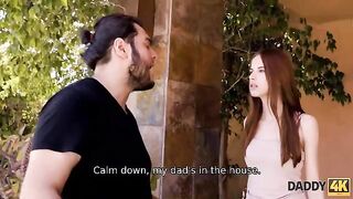 The girl seduces her boyfriend’s dad, tired of his ego