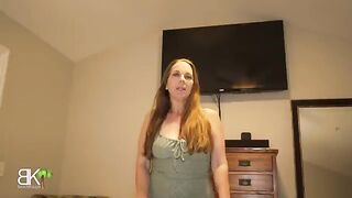 The stepson shares a bed with his hot stepmom, who has a big ass and is a MILF